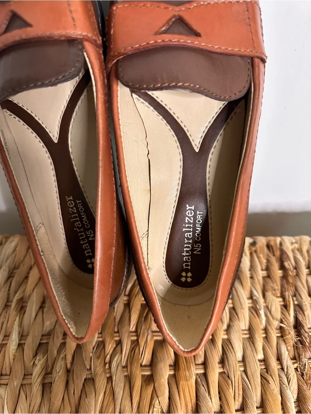 Naturalizer Two-Tone Brown & Cognac Leather Penny Loafers - Picture 4 of 11